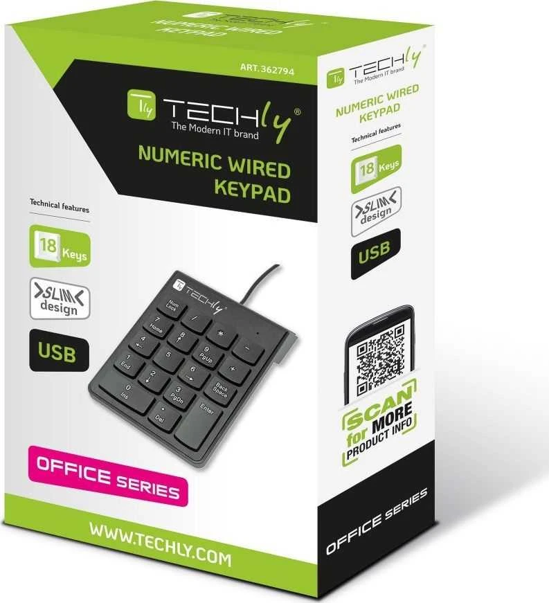 TECHLY Mini Skaičių klaviatūra with USB Cable and 18 Keys