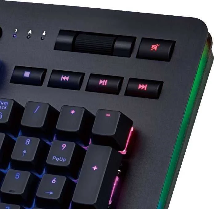 Klaviatūra Thermaltake Level 20 RGB KB-LVT-BLBRUS-01 (mechaninė, Audio, USB 2.0, (DE)key.lay., juodos spalvos