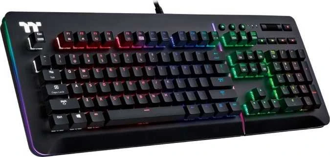 Klaviatūra Thermaltake Level 20 RGB KB-LVT-BLBRUS-01 (mechaninė, Audio, USB 2.0, (DE)key.lay., juodos spalvos