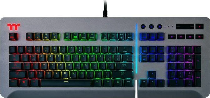 Klaviatūra Thermaltake Level 20 RGB Titanium Cherry MX Mėlyna