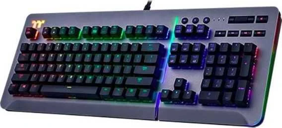 Klaviatūra Thermaltake Level 20 RGB KB-LVT-SSSRUS-01 (mechaninė, Audio, USB 2.0, (DE)key.lay., titano spalva