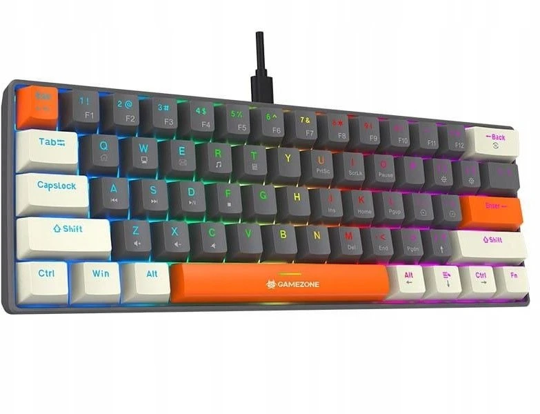 Klaviatūra žaidimams Tracer GameZone Claws 61 su laidu mechaninė su pašvietimu pilka