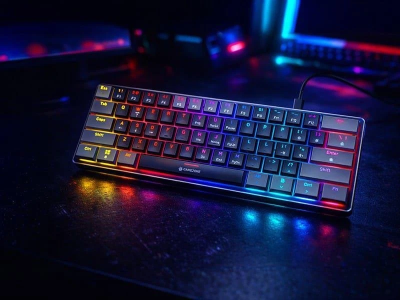 Klaviatūra žaidimams Tracer GameZone Keylo 61 su laidu mechaninė su pašvietimu grafito