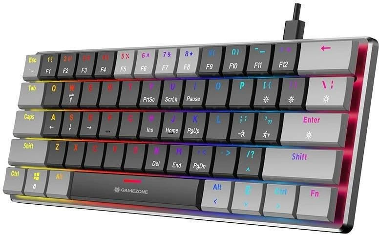 Klaviatūra žaidimams Tracer GameZone Keylo 61 su laidu mechaninė su pašvietimu grafito