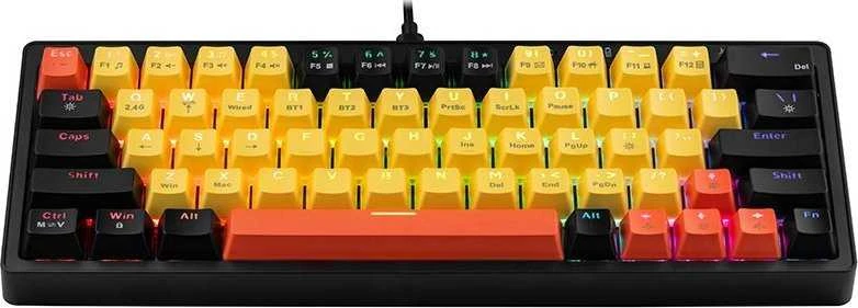 Klaviatūra žaidimams Tracer GameZone Evo1 Hot Swap TNT Linear Switches belaidė mechaninė su pašvietimu geltona