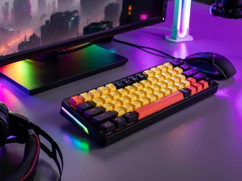 Klaviatūra žaidimams Tracer GameZone Evo1 Hot Swap TNT Linear Switches belaidė mechaninė su pašvietimu geltona