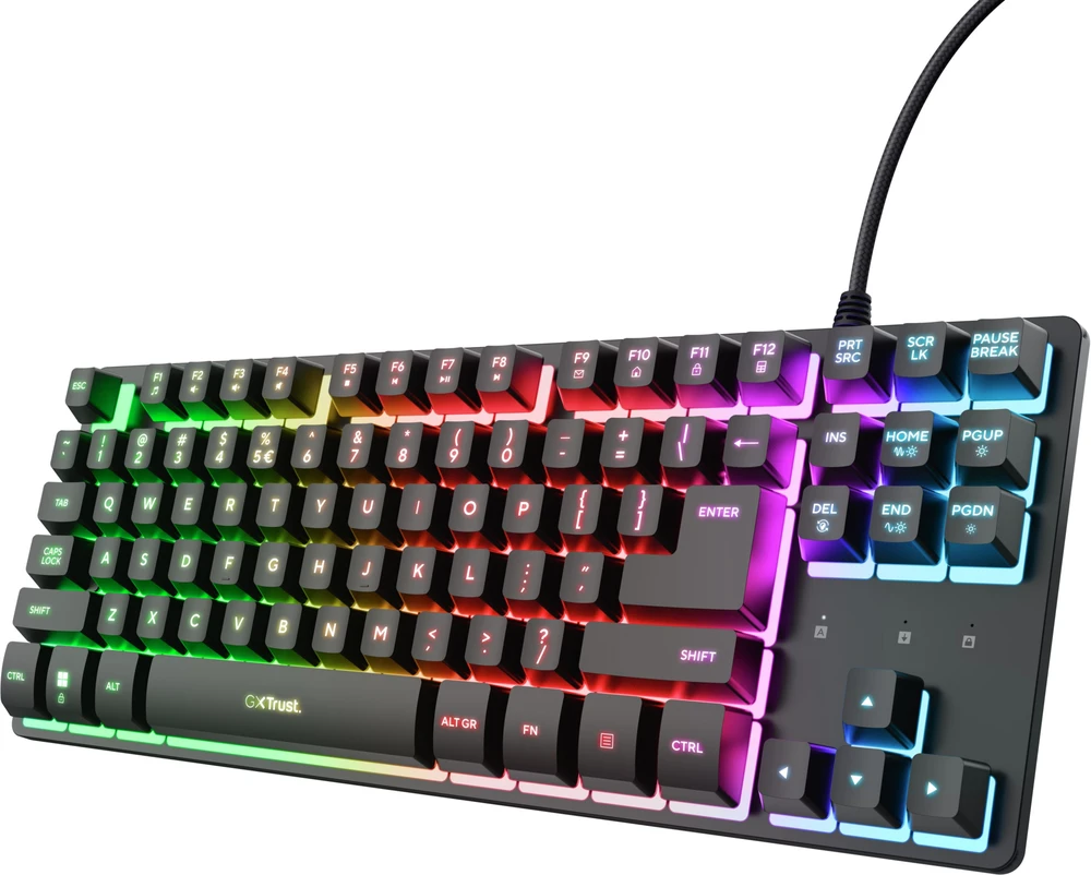 Trust GXT 833 Thado TKL klaviatūra Gaming USB QWERTY US English Juodas