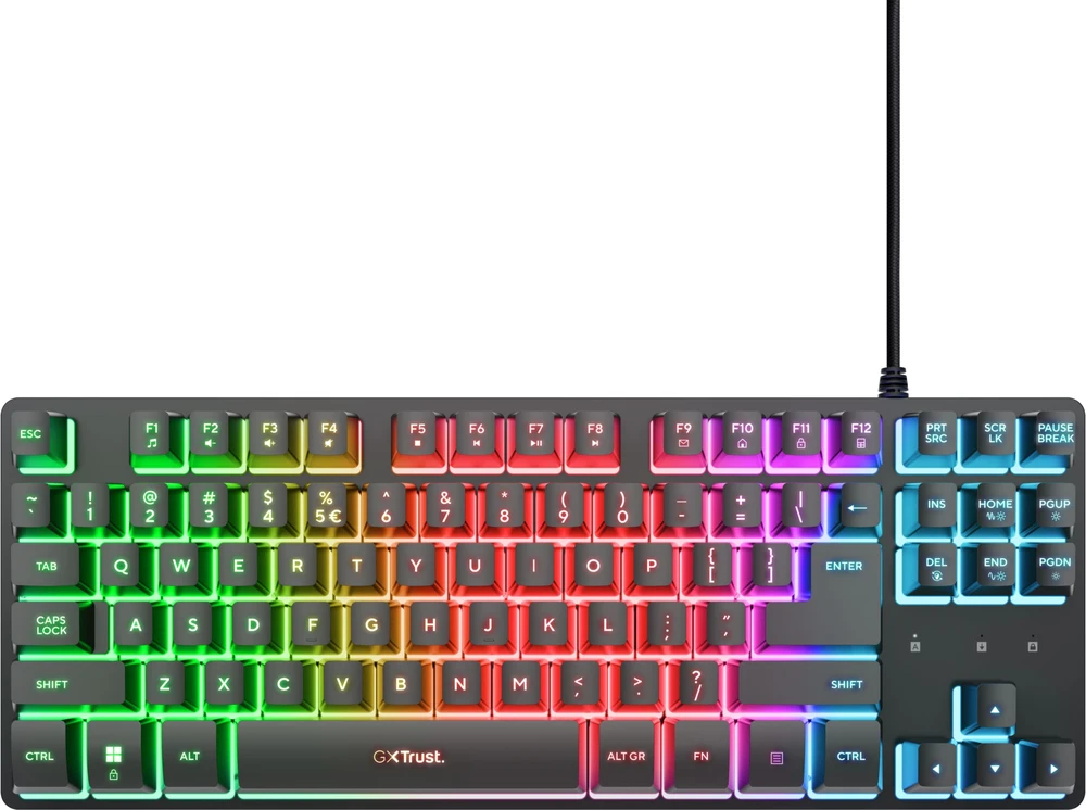 Trust GXT 833 Thado TKL klaviatūra Gaming USB QWERTY US English Juodas