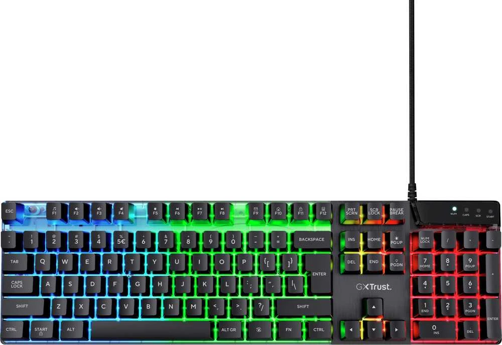 TRUST žaidimų klaviatūra GXT 835 Azor apšviesta žaidimų klaviatūra CZ/SK