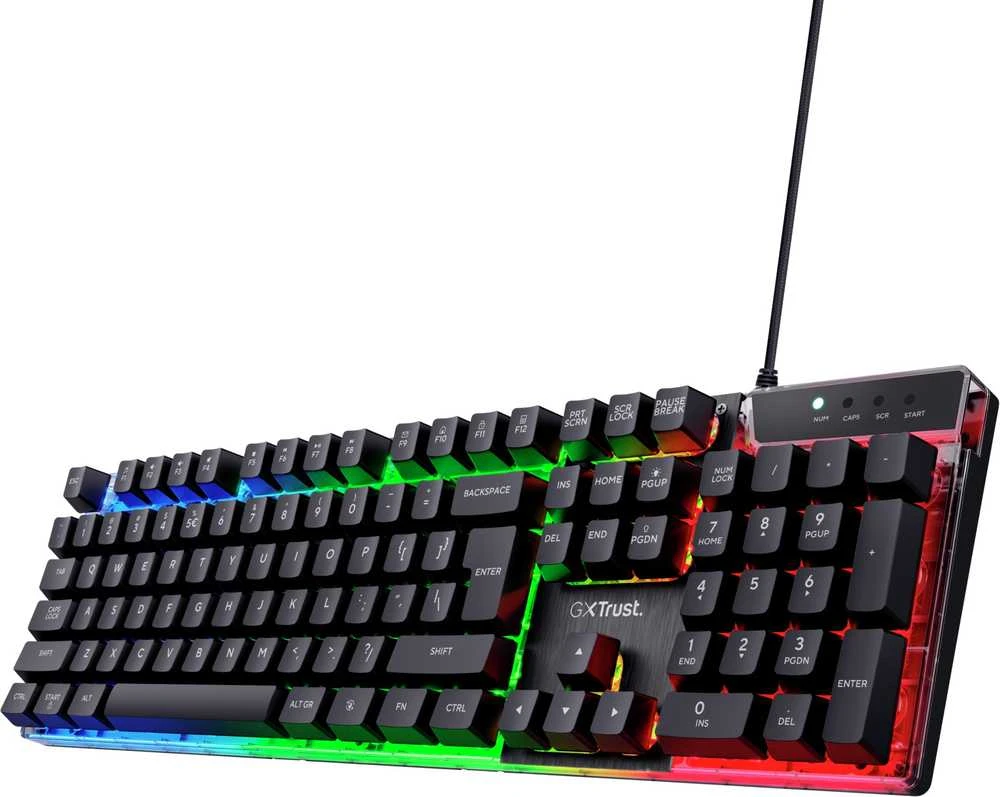 TRUST žaidimų klaviatūra GXT 835 Azor apšviesta žaidimų klaviatūra CZ/SK