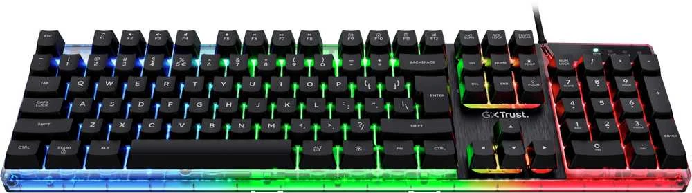 TRUST žaidimų klaviatūra GXT 835 Azor apšviesta žaidimų klaviatūra CZ/SK