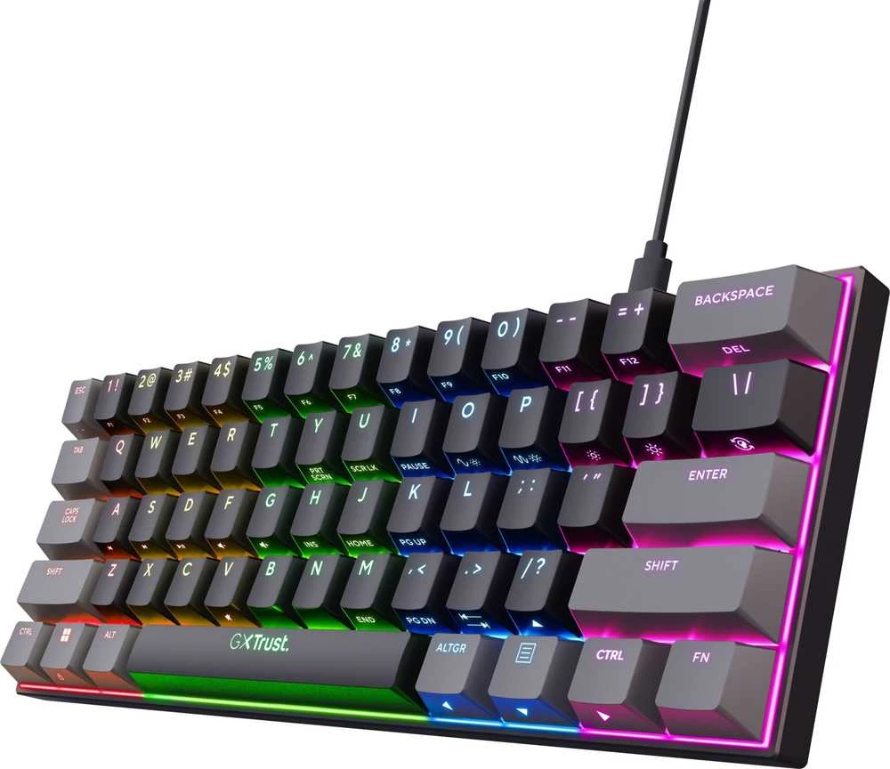 TRUST GXT 867 ACIRA 60% MINI RGB mechaninė klaviatūra