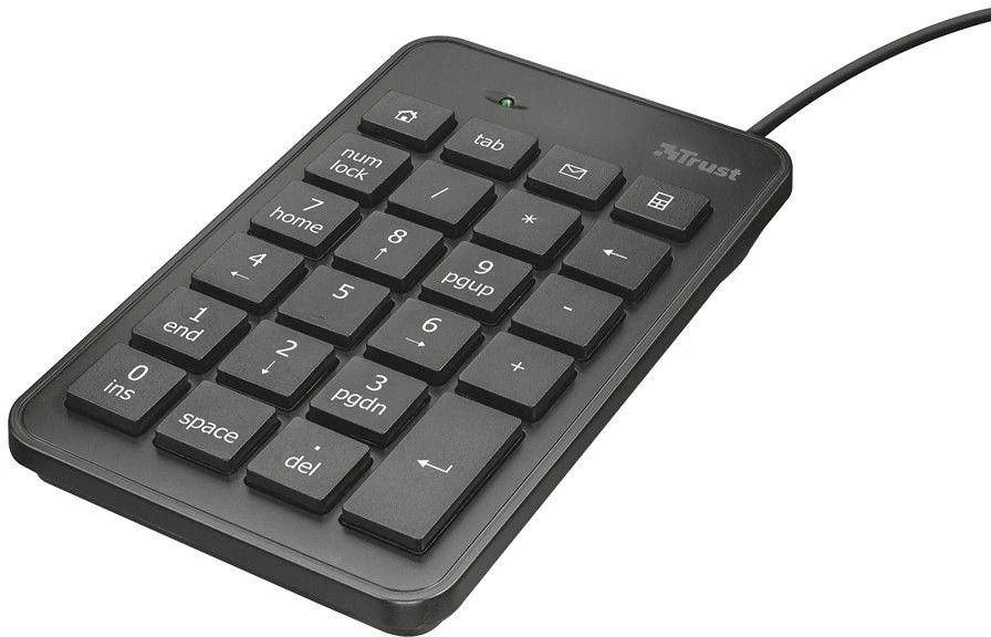 Klaviatūra Trust 22221 numeric keypad Nešiojamas kompiuteris/PC USB Juodas