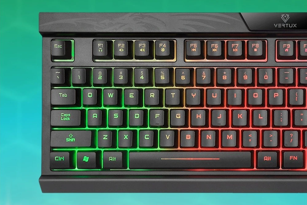 Promate Klaviatūra Vertux Vertux mechaninė klaviatūra Tactile anti-ghosting mechaninė Amber QWERTY RGB