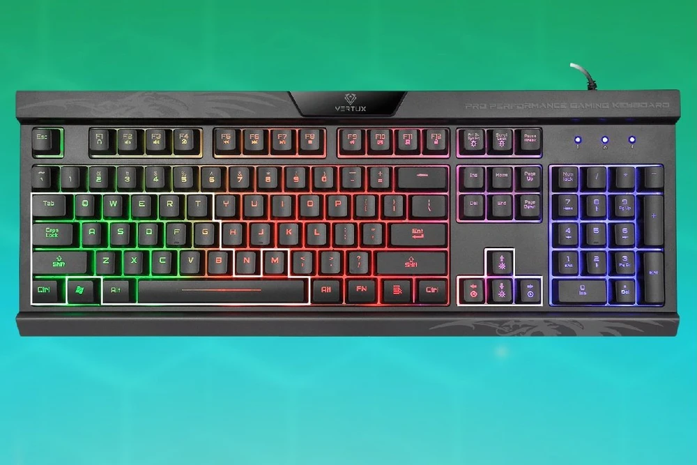 Promate Klaviatūra Vertux Vertux mechaninė klaviatūra Tactile anti-ghosting mechaninė Amber QWERTY RGB