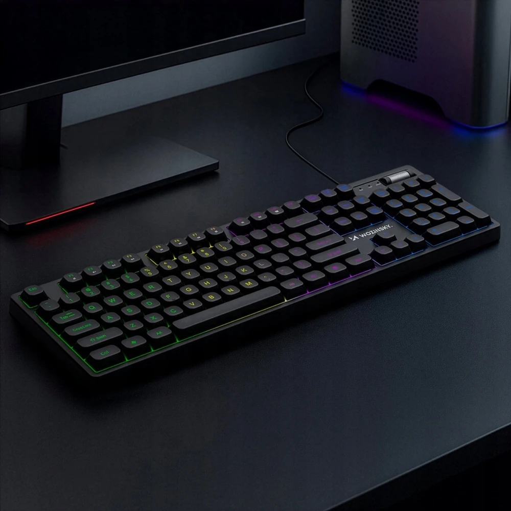 Wozinsky WKG-200 RGB Membrane Klaviatūra žaidimams su ratuku - Juodas