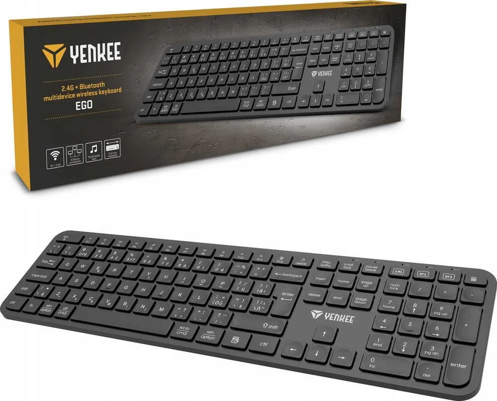 Klaviatūra Yenkee Ego US/CS 2.4 Ghz / BT 3.0 / BT 5.0