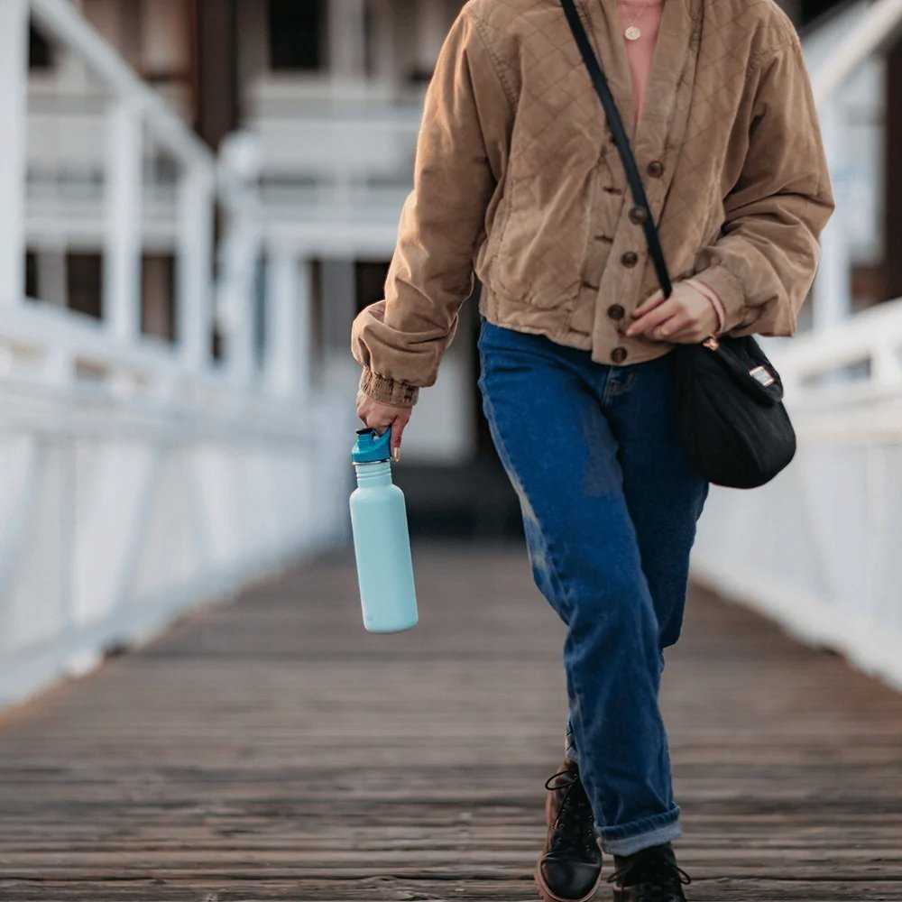 Gertuvė Klean Kanteen Kanteen Classic siauras (sportinis kepuraitė), 532 ml / 18oz, mėlynas atspalvis