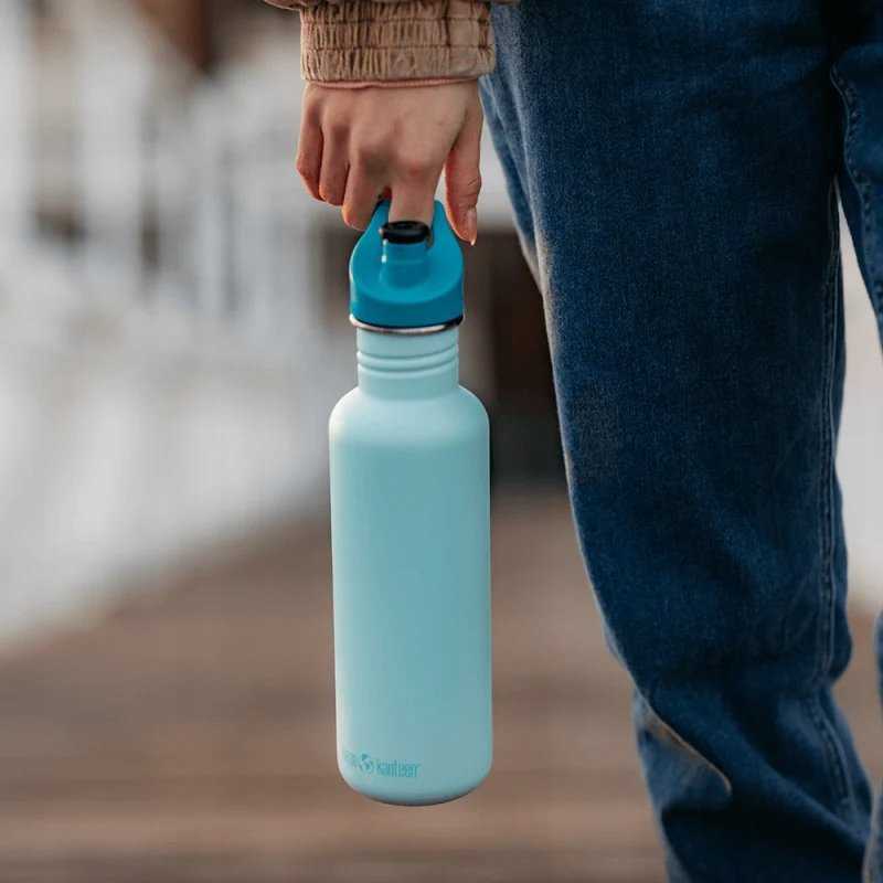 Gertuvė Klean Kanteen Kanteen Classic siauras (sportinis kepuraitė), 532 ml / 18oz, mėlynas atspalvis