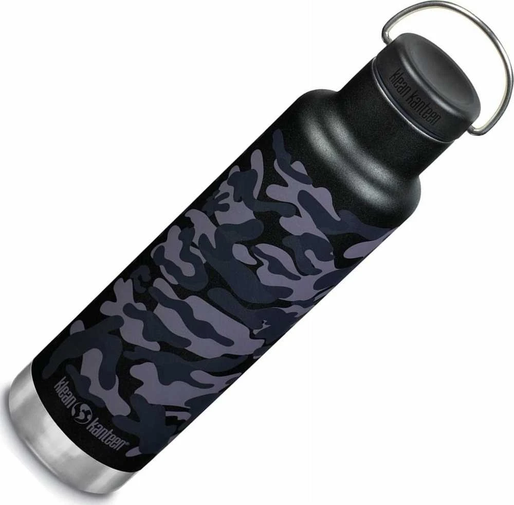 JAV Termosinė gertuvė Klean Kanteen Insulated Classic Loop Cap 592ml juodas camo