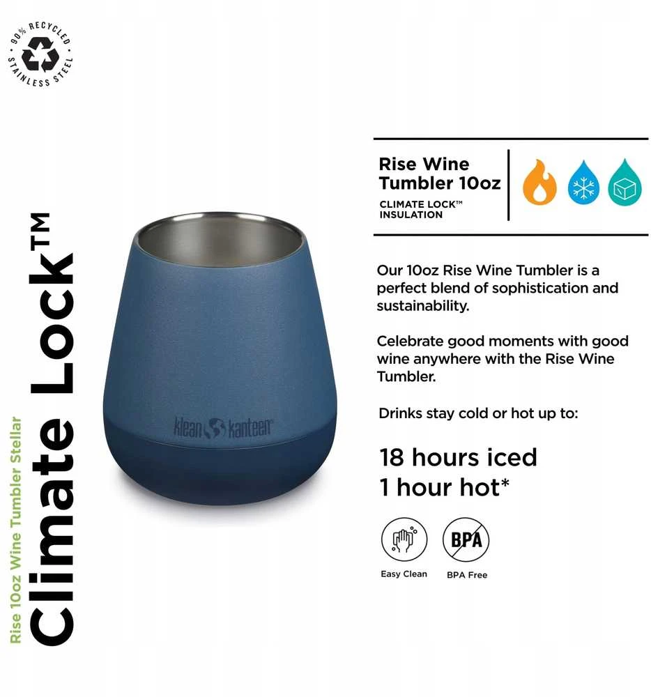 Klean Kanteen Kanteen Rise vyno taurė, 296ml/10oz, Stellar