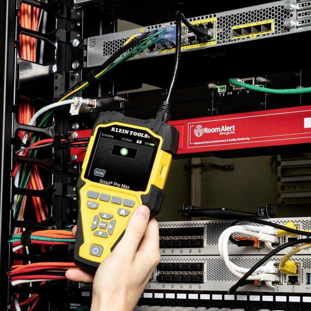 KLEIN TOOLS - VDV Scout® Pro Max testeris su imtuvų rinkiniu - 20x RJ45, 20x F jungčių