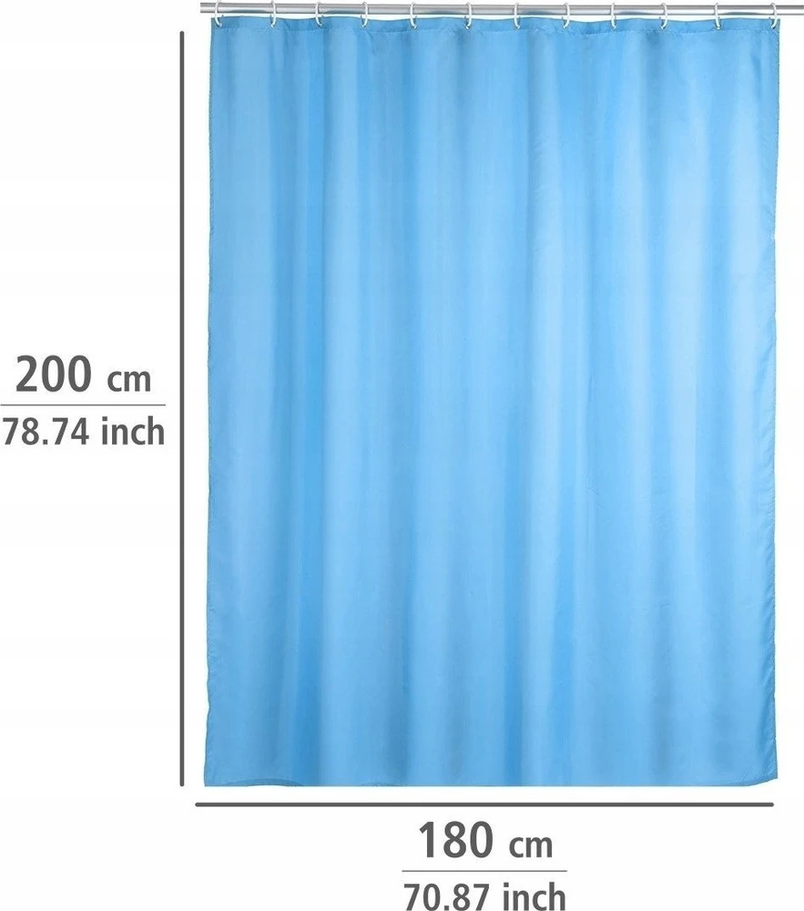 Dušo užuolaida, tekstilinė, šviesiai mėlyna, 180x200 cm, WENKO