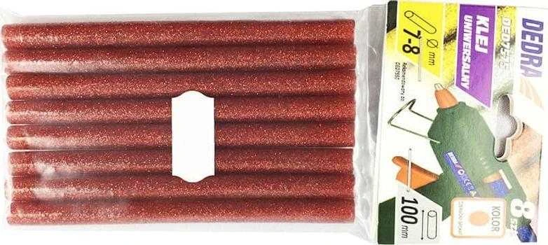 Dedra Kliju lazdeles raudona brokatine 8vnt 78x100mm