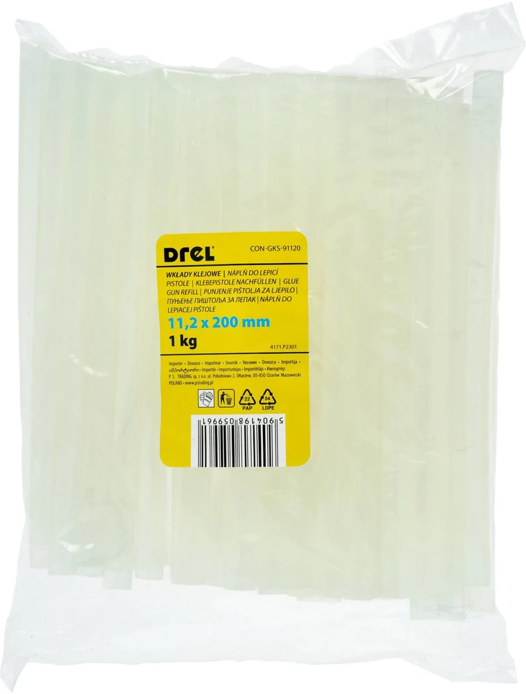 Drelcondor KAJŲ KLIJŲ LAZDELĖS 11,2x200mm/1kg SKAIDRIOS