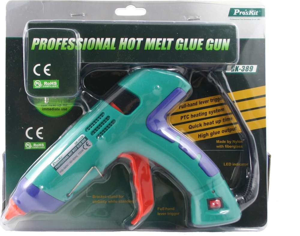 Karštų klijų pistoletas Ø11mm klijų lazdelėms 100W 170 (200)°C, GK-389B Pro'sKit