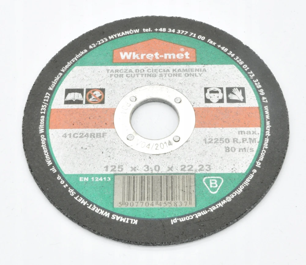 Wkret Met Klimas Korundo diskas akmeniui pjauti TCK-12530 125 mm Pjaustytas su klimais
