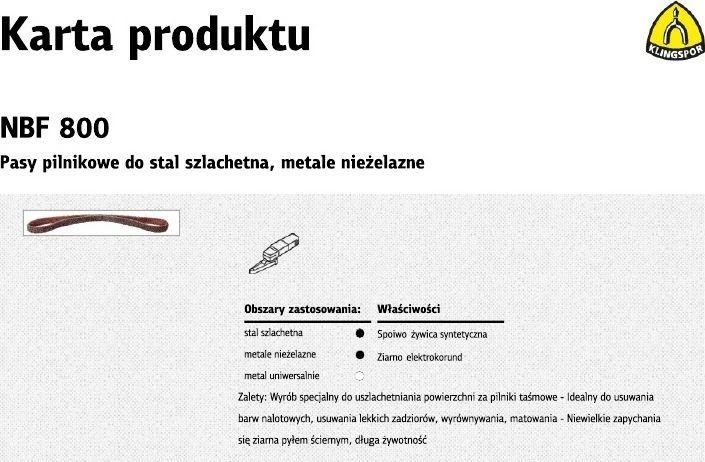 Uni-t KLINGSPOR NEAUSTINĖS ŠLIFAVIMO DIRŽOS 50 mm x 460 mm NBF800 VIDUTINIS /5 vnt.
