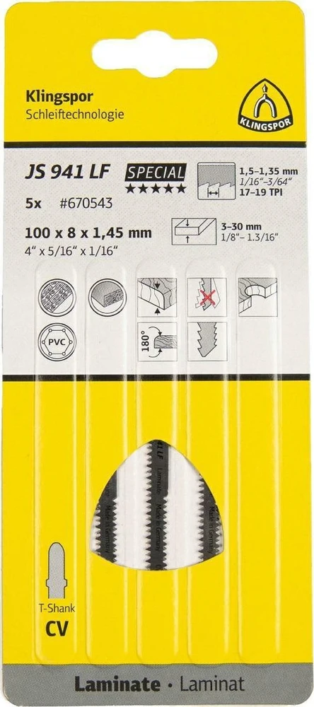 Klingspor KLINGSPOR BRZESZCZOT DO WYRZYNARKI 100x5x1,45mm JS 941 LF /5szt.