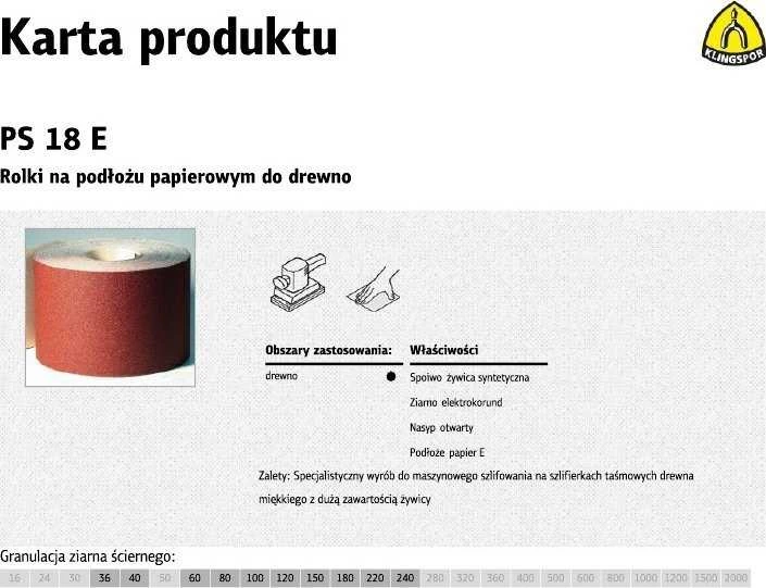 KLINGSPOR PAPIER ROLKA 150mm 36 PS18E (30mb)