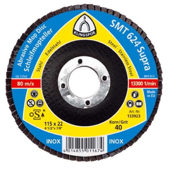 KLINGSPOR ŚCIERNICA LISTKOWA WYPUKŁA SMT624 SUPRA 125mm gr. 60