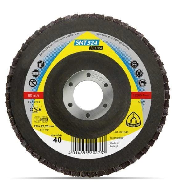 Lapelinis šlifavimo diskas KLINGSPOR SMT324 EXTRA 125x22,2 P80