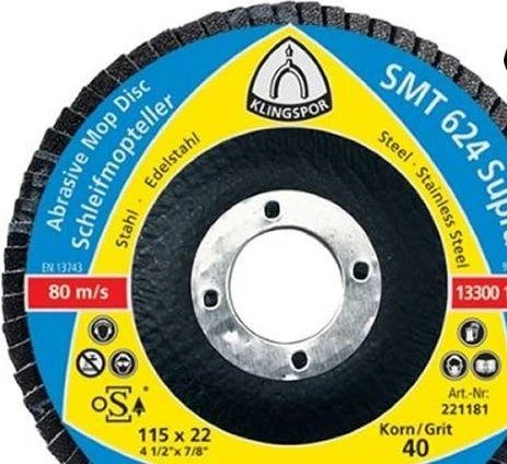 Lapelinis šlifavimo diskas KLINGSPOR Extra SMT 325 125x22,2 80