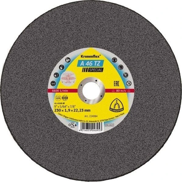 KLINGSPOR METALO PJOVIMO DISKAI 125 mm x 1,6 mm x 22,2 mm A46 TZ Special