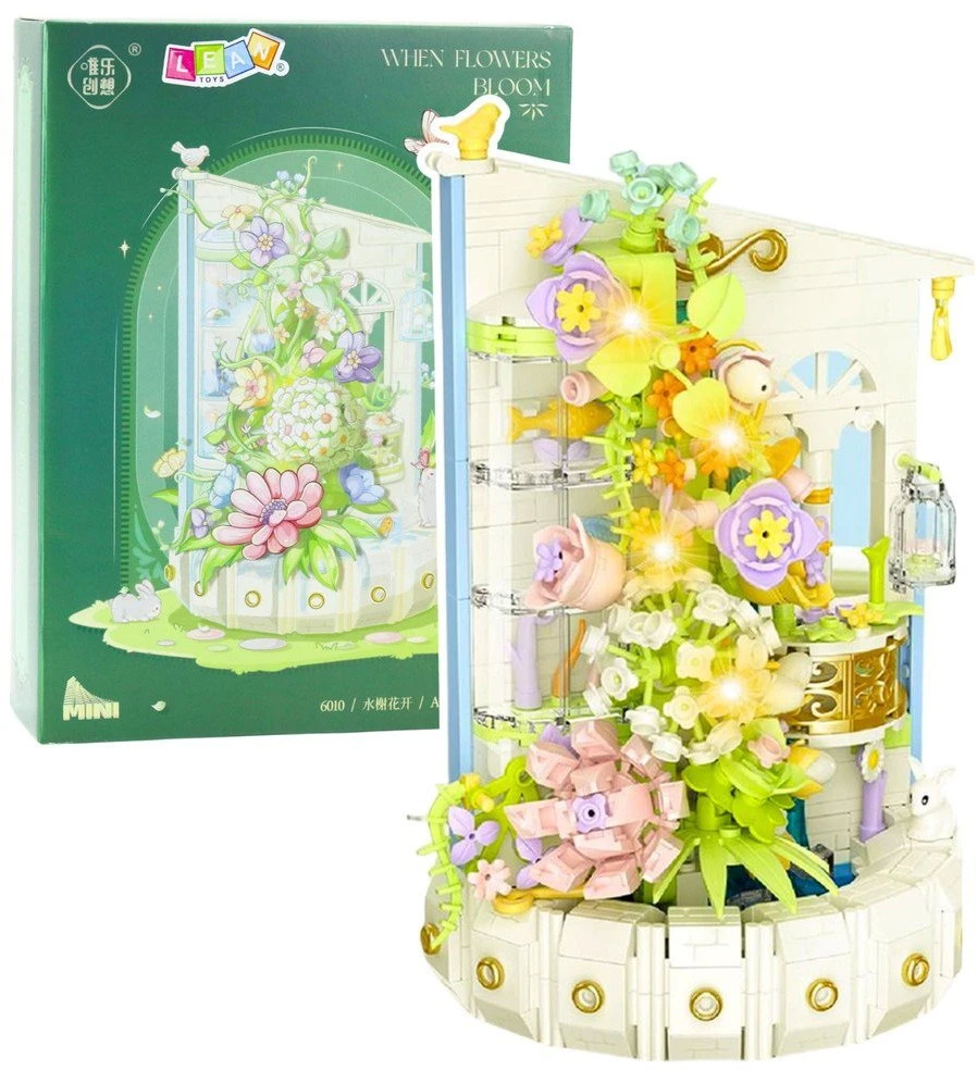 Lean Toys Konstruktorius Gėlių Bokštelis su LED Apšvietimu, 632 det.