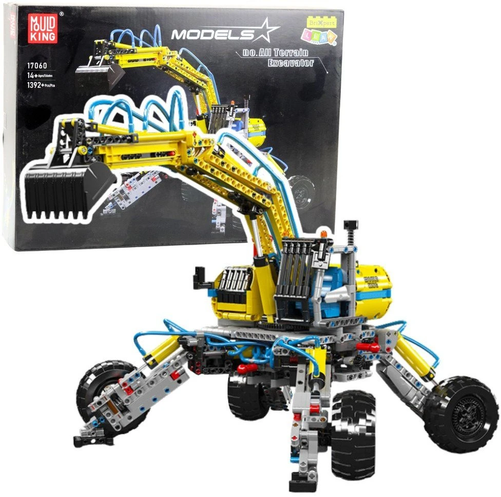 Lean Toys Konstruktorius Mudking 17060 visureigis ekskavatorius, 1392 detalės