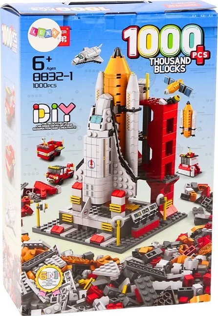 Lean Toys Konstruktorius kosminė raketa 6in1 1000 vnt.