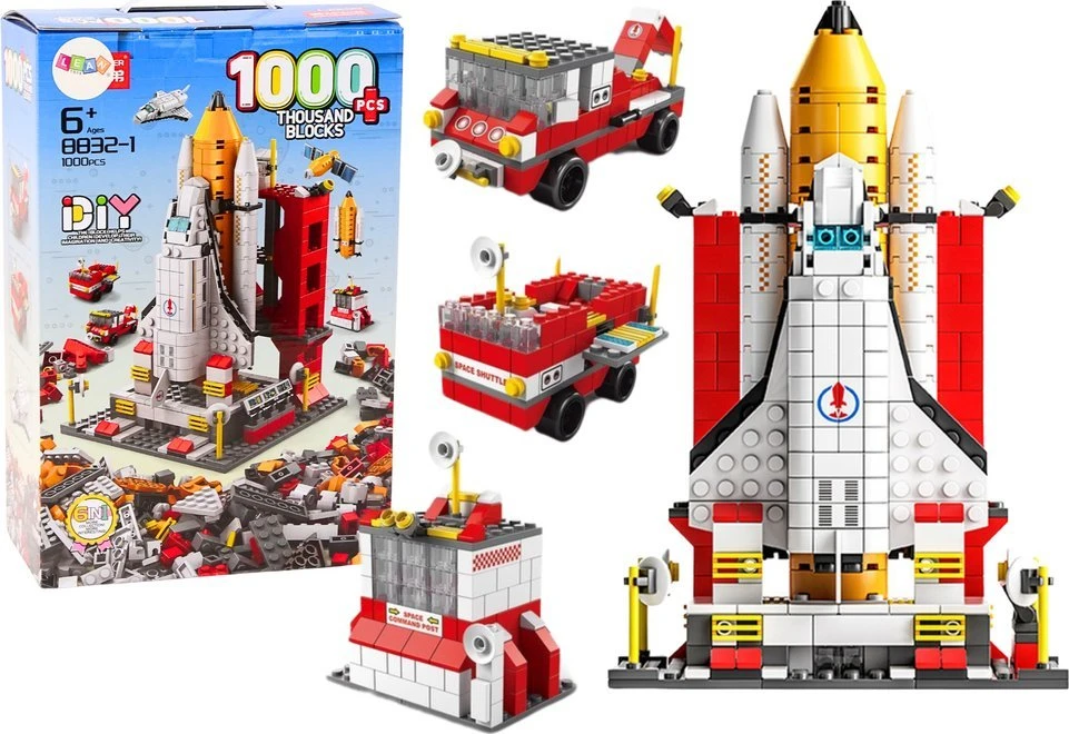 Lean Toys Konstruktorius kosminė raketa 6in1 1000 vnt.