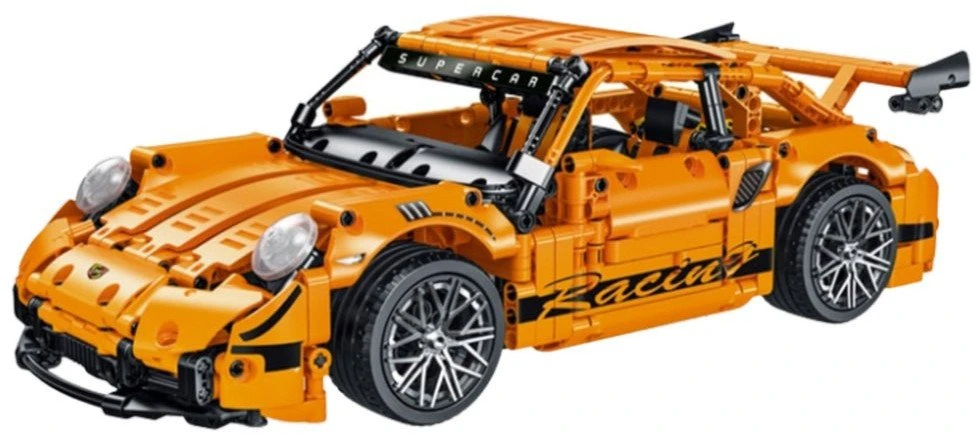 Lean Toys Konstruktorius sportinis automobilis GT Racing 1:14, 1268 detalių, oranžinis