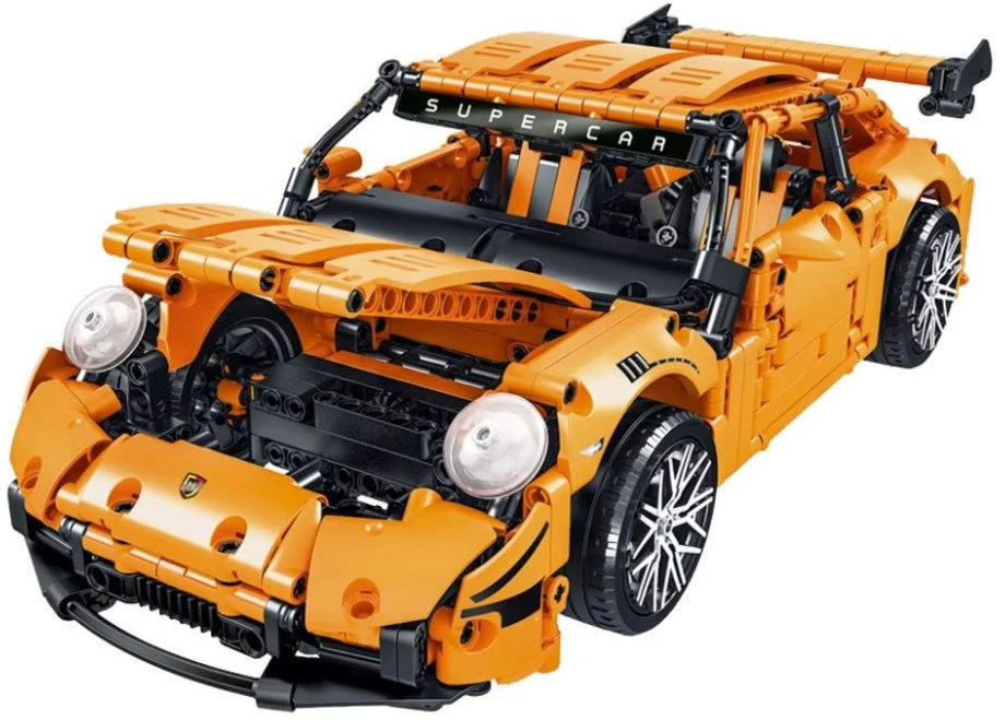 Lean Toys Konstruktorius sportinis automobilis GT Racing 1:14, 1268 detalių, oranžinis