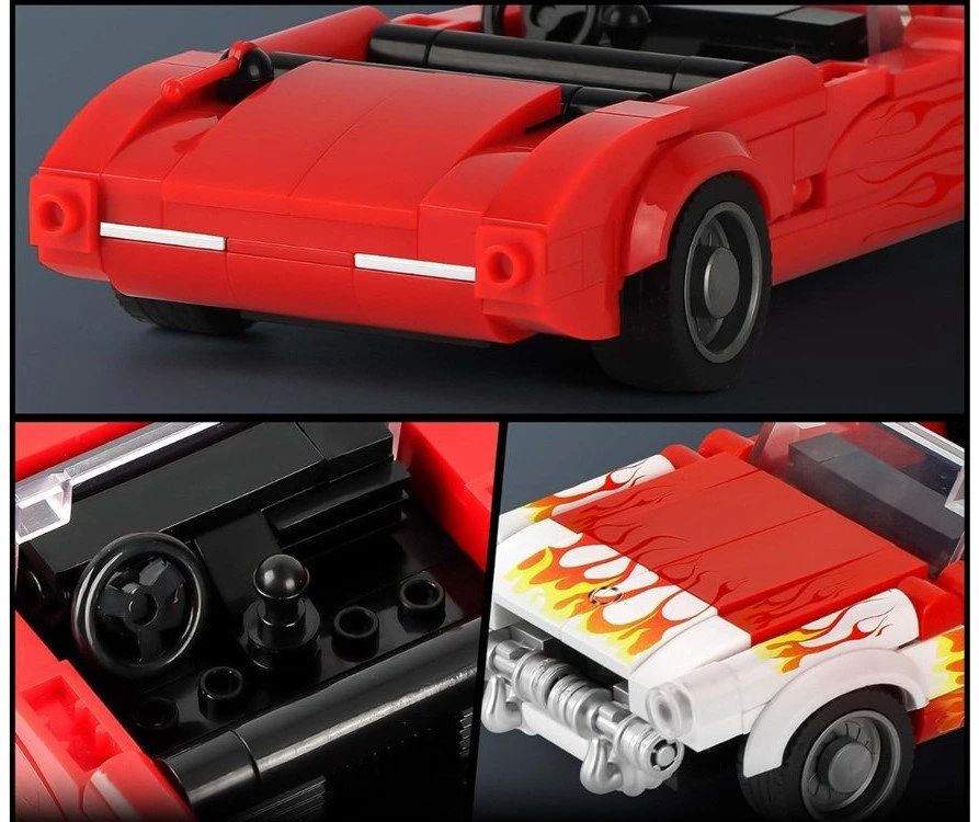 Jokomisiada Konstrukcijos kaladėlės automobilio klasikinis hot rod rodsteris 249ele ZA5817
