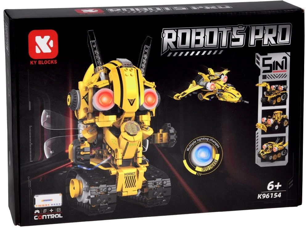 Jokomisiada Technical Blocks Robots Pro 5-in-1 rinkinys Nuotolinio valdymo pultas + LED lemputė, 673 vnt. RC0743