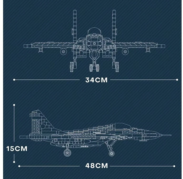 Jokomisiada Techniniai blokai Tolimojo nuotolio naikintuvas MIG-29 1290ele ZA5800