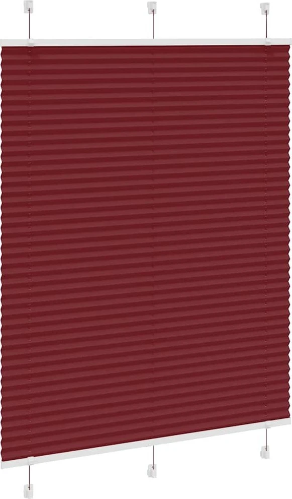 Klostuotos žaliuzės, bordo spalvos, 110x100 cm, audinys, plotis 109,4 cm, poliesteris