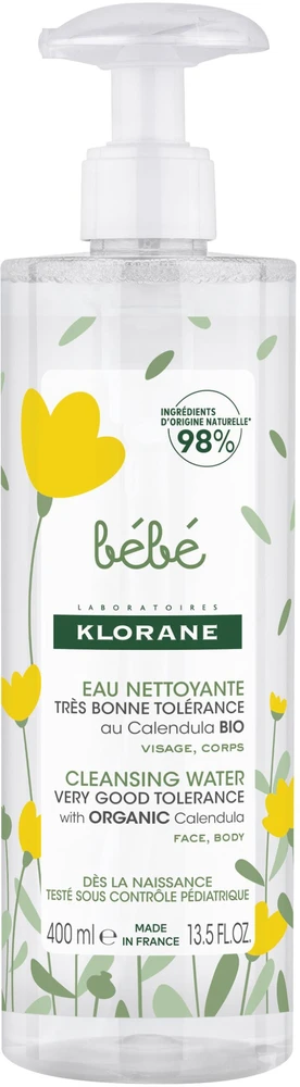 Klorane Baby švelnus valomasis veido ir kūno valiklis, 400 ml