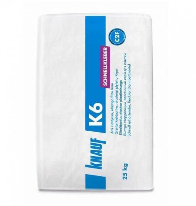 Knauf plytelių skiedinys K6 greitai stingstantys klijai 25 kg